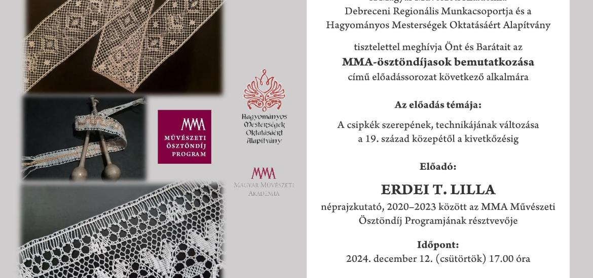 Meghívó rendezvényre, csipke előadás