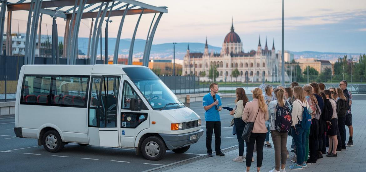 kis busz a háttérben Budapest