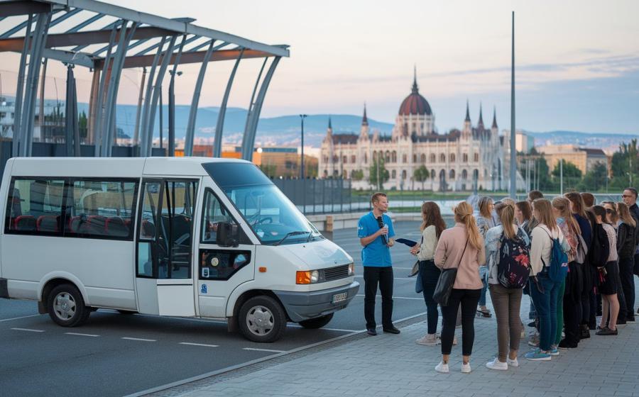 kis busz a háttérben Budapest